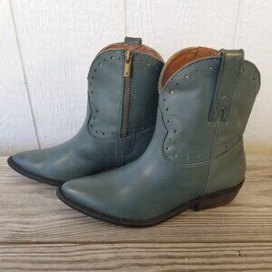 Lucky Brand Ltd Ed Chantel X Womens Dark Teal Leather Bootie 7.5 M